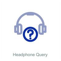 Headphone Query icon concept vector