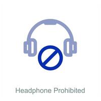 Headphone Prohibited icon concept vector