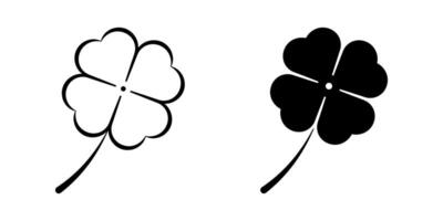 clover Icon set .Symbol isolated white background. illustration. color editable. vector