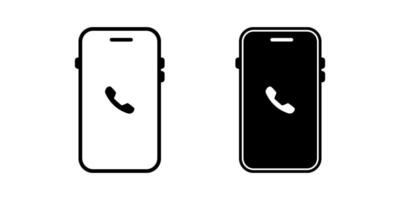 phone Icon set .Symbol isolated white background. illustration. color editable. vector