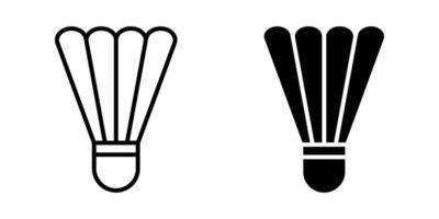 Shuttlecock icon set .Symbol isolated white background. illustration. color editable. vector