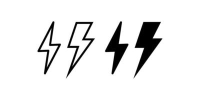 lightning icon set .Symbol isolated white background. illustration. color editable. vector