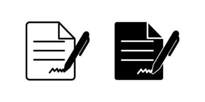 Contract Pen Icon set .Symbol isolated white background. illustration. color editable. vector