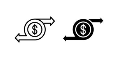 Money Transfer Icon set .Symbol isolated white background. illustration. color editable. vector
