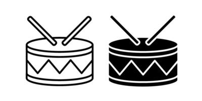 drum Icon set .Symbol isolated white background. illustration. color editable. vector