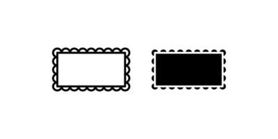 Scalloped rectangle frames template icon set .Symbol isolated white background. illustration. color editable. vector