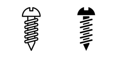 Screw2 Icon set. Symbol isolated white background. illustration. color editable. vector