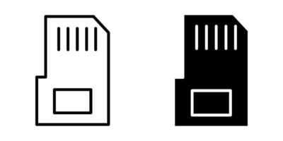Sd Card Icon set. Symbol isolated white background. illustration. color editable. vector