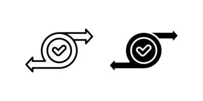 Checking process Icon set. Symbol isolated white background. illustration. color editable. vector