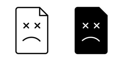 File error Icon set. Symbol isolated white background. illustration. color editable. vector