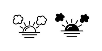 Sunset 1Icon set. Symbol isolated white background. illustration. color editable. vector