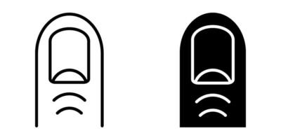 Finger With Nail Icon set. Symbol isolated white background. illustration. color editable. vector