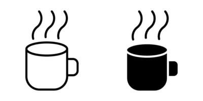 Coffee Cup Icon set. Symbol isolated white background. illustration. color editable. vector