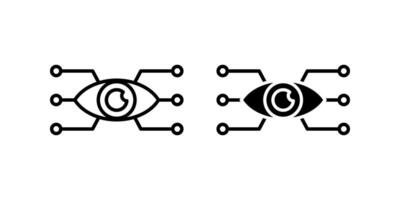 Bionic eye Icon set. Symbol isolated white background. illustration. color editable. vector