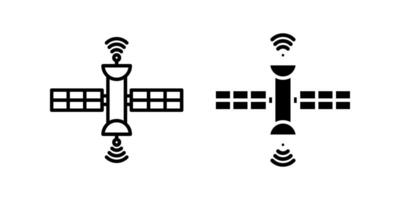 lsatelite Icon set. Symbol isolated white background. illustration. color editable. vector