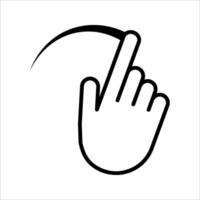 Pointing 3hand swipe right gesture isolated icon. Move to right hand gesture cutout clipart design element. Drag and drop cursor sign. Apps or games user interface asset. GUI element. vector