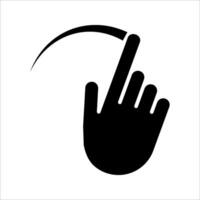 Pointing hand 1swipe right gesture isolated icon. Move to right hand gesture cutout clipart design element. Drag and drop cursor sign. Apps or games user interface asset. GUI element. vector