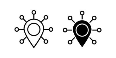Location Icon set. Symbol isolated white background. illustration. color editable. vector