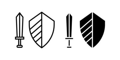 Medieval Icon set. Symbol isolated white background. illustration. color editable. vector