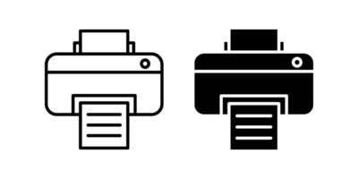 Printer2 Icon set. Symbol isolated white background. illustration. color editable. vector