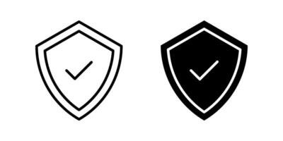 Shield Icon set. Symbol isolated white background. illustration. color editable. vector
