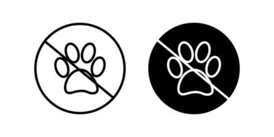 No Pets Allowed Icon set. Symbol isolated white background. illustration. color editable. vector