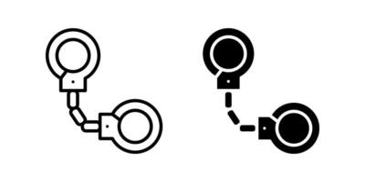 Handcuffs Icon set. Symbol isolated white background. illustration. color editable. vector