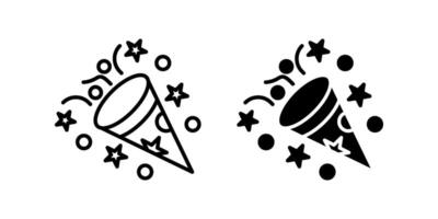 Confetti Icon set. Symbol isolated white background. illustration. color editable. vector