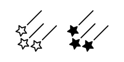 Meteor Rain Icon set. Symbol isolated white background. illustration. color editable. vector