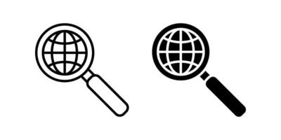 Search free animated Icon set. Symbol isolated white background. illustration. color editable. vector