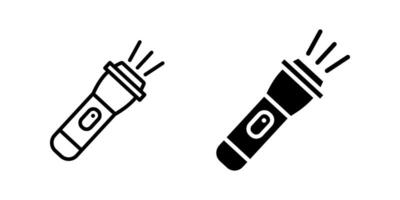Flashlight Icon set. Symbol isolated white background. illustration. color editable. vector