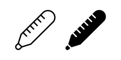 Thermometer Icon set. Symbol isolated white background. illustration. color editable. vector