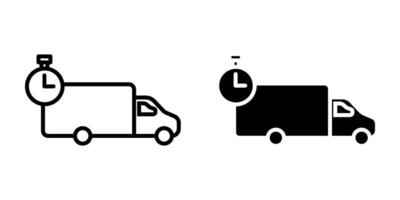 fast delivery truck Icon set. Symbol isolated white background. illustration. color editable. vector