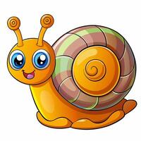 Cartoon snail on white background vector
