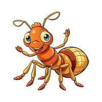 A cartoon ant with big eyes and big hands vector