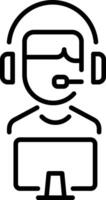 Esports representative character icon in linear style vector
