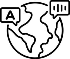 Global language icon in an outline style vector