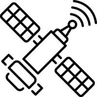 Artificial satellite icon in linear style vector