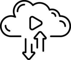 Cloud exchange technology icon in linear style vector