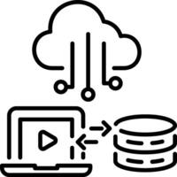 A line style icon of cloud protocol technology vector