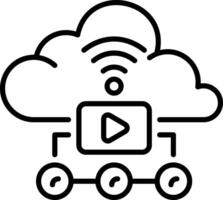 Cloud technology, linear style icon vector