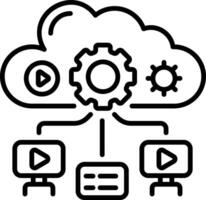 A line style icon of cloud streaming technology vector
