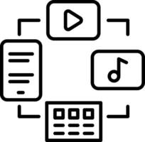 Content streaming system icon in linear style vector