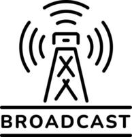 A line style icon of broadcast network tower vector