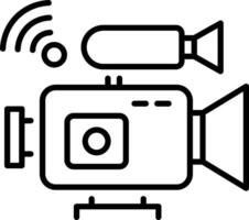 Camcorder device icon in linear style vector