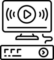 A linear style icon of a digital media system vector