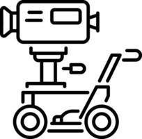A line style icon of camera dolly vector
