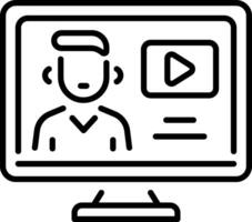 Live broadcast system icon in linear style vector