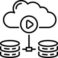 A linear style icon of cloud content storage vector