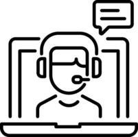 Live calling service icon in linear style vector
